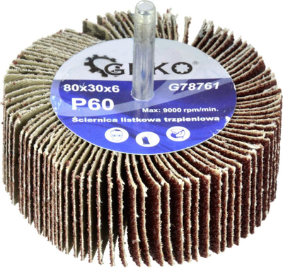 Абразивно тркало со вратило GEKO, 80x30x6 mm, P60