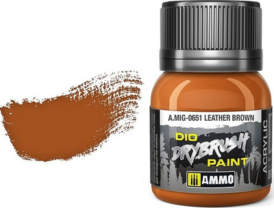Bojë akrilike për modelizëm Ammo 0651 Drybrush, 40ml, Leather Brown