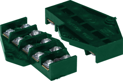 Terminal elektrik degëzues 5 pista, 2.5mm², 100 copë, i gjelbër