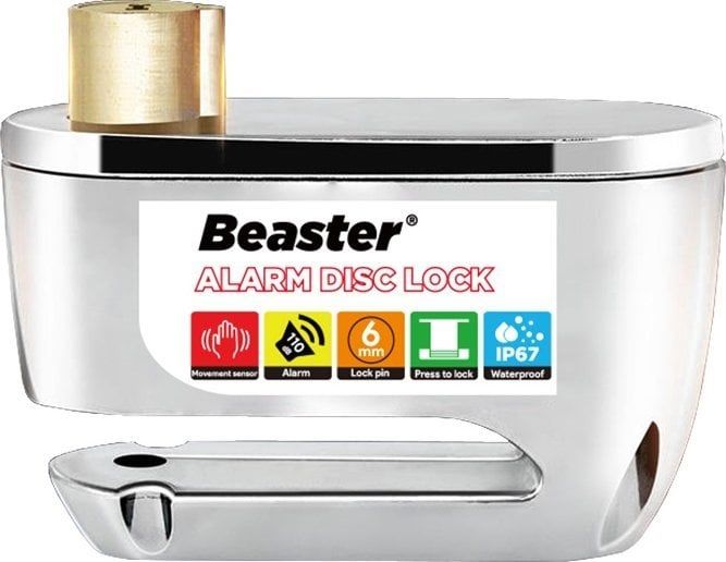 Bravë disku me alarm Beaster BS02ADL, 110 dB, IP67, e verdhë