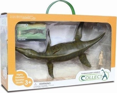 Figurë lodër CollectA Prehistoric Life Deluxe Pliosaurus, shkallë 1:40, me paleontolog, jeshile