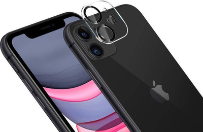Mbrojtëse kamere Crong Lens Shield për iPhone 11, xham 9H, shikueshmëri e lartë, transparente