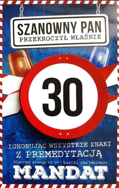 Kartolinë urimi Yeku Birthday 30 për çun, JCX 009, me humor, me zarf, shumëngjyrëshe