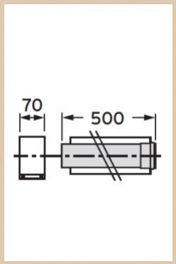 Екстензиски цевковод Ваилант DN80/125 303202, 0.5 m, за кондензациски котли