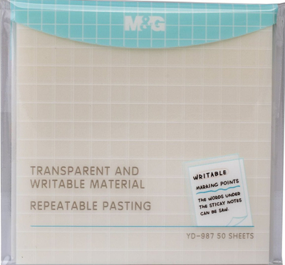 Shënime vetëngjitëse transparente M&G, 76x76mm, 50 fletë