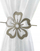Mbajtëse perde Brooch Petaly, metal i lyer, 15 cm, taupe