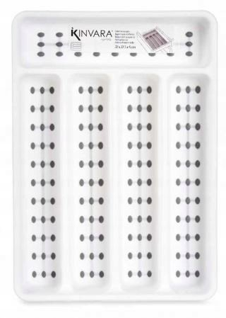 Organizues takëmesh Kinvara 30825, 5 ndarje, 4.5×22.8×32.4 cm, i bardhë
