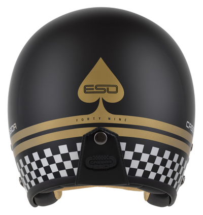 Helmetë moto CASSIDA Eso Forty Nine, fiberglass, ECE 22.06, e zezë perlë gri me ari
