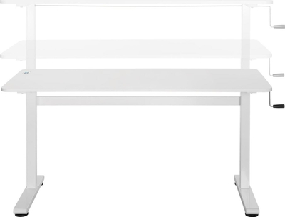 Tavolinë pune Ergo Office ER-401 W, 140 x 60 cm, lartësi e rregullueshme, e bardhë