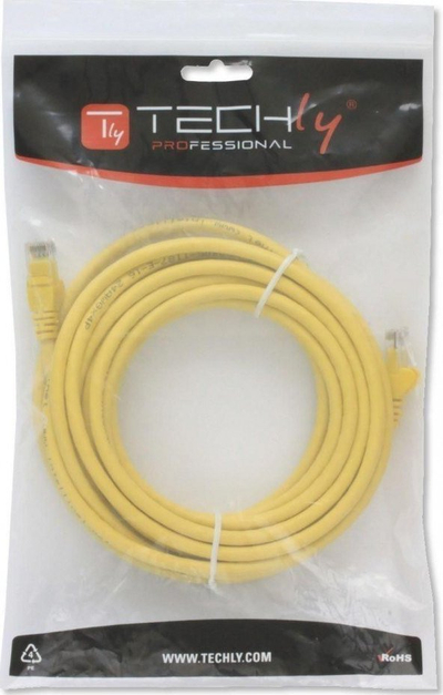 Kabllo rrjeti Techly Patch Cord Cat5e UTP, 3m, CCA, e verdhë