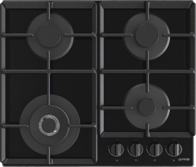 Hob me gaz Gorenje GTW641EB, 4 zona gatimi, kapak gize, i zi