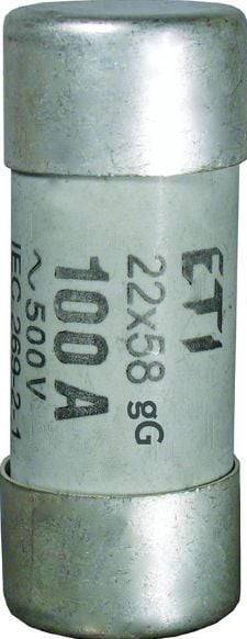 Kapsulë sigurie cilindrike ETI 22x58mm, 125A, 400V AC
