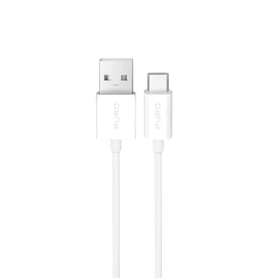 Kабел за полнење Puro USB A во USB C, 2m, 10W, бел