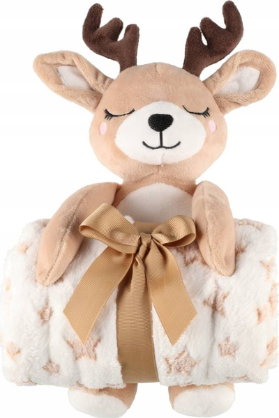 Pled dekorativ 4Living Throw and Plush Deer, 75x100 cm, shumëngjyrësh