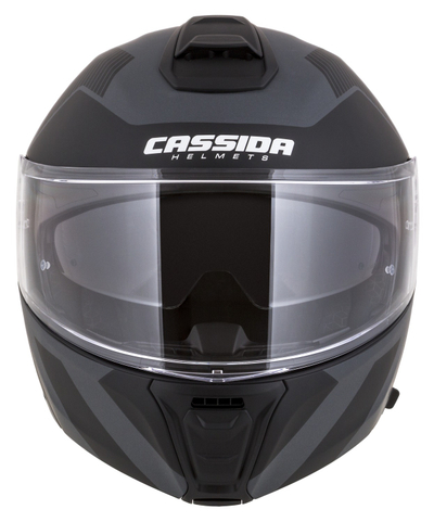 Helmetë touring CASSIDA Modulo 2.1 Profile Vision, flip up, vizor Pinlock ready, i zi mat gri reflektues