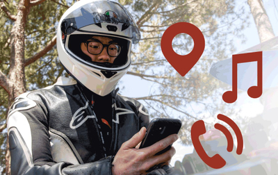 Sistem komunikimi Sena 5R, interkom HD për 2 veta, Bluetooth, i zi