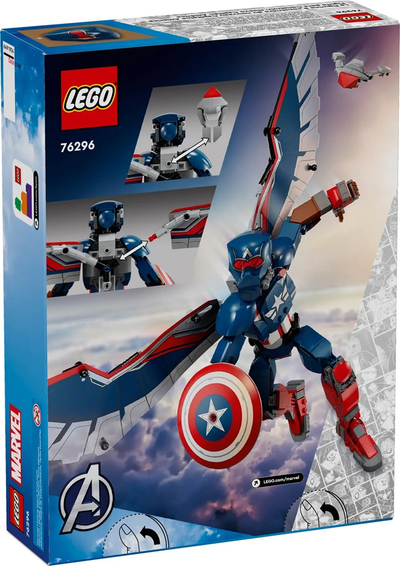 Figurë ndërtuese Marvel Captain America, artikuluese, për fëmijë, shumëngjyrëshe