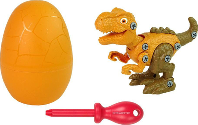 Set lodër LeanToys Dinosaur Tyrannosaurus Rex, DIY me kaçavidë, me vezë, portokalli