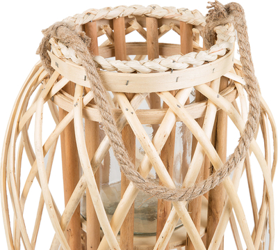 Fener dekorativ Beliani Mauritius Wood, 40 cm, dru natyral