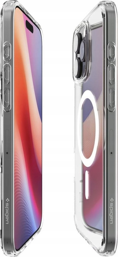Këllëf telefoni Spigen Ultra Hybrid MagSafe, për iPhone 6.3" 2024, transparent, i bardhë