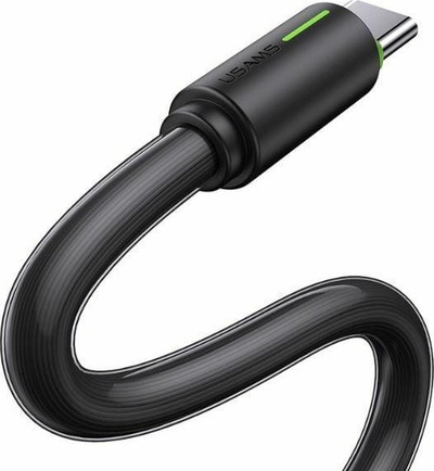 Kabllo USB Usams Yu Series, USB A në USB C, 1m, 3A, e zezë