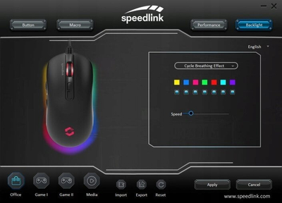 Maus Speedlink, me kabllo, i zi