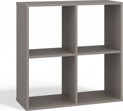 Raft librash Malax 2x2, 4 ndarje, dru i laminuar, gri CLAY
