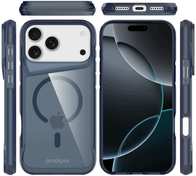 Maskë telefoni Prodigee SuperHero për iPhone 17 Pro Max, MagSafe, transparente, blu navy