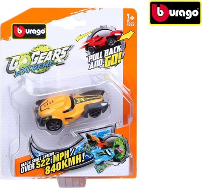 Makina lodër Bburago Go Gears Extreme, shkallë 1:55, me mekanizëm pull back, shumëngjyrëshe