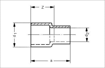 Mamel reduktues SANHA 5243, bakri, 18mm x 15mm
