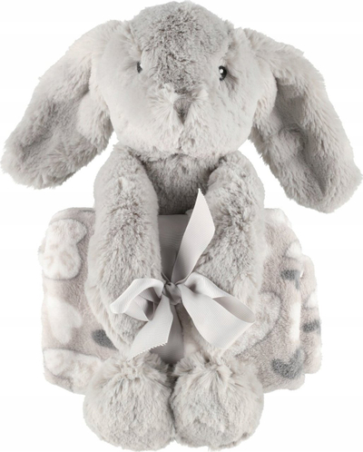 Batanije për fëmijë 4Living Bunny, 75x100cm, me lodër pelushi, shumëngjyrëshe