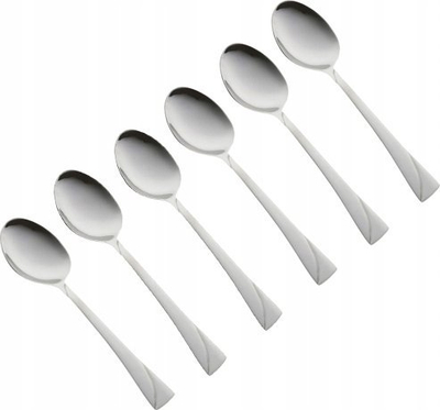 Set lugë tavoline KingHoff KH-1440, 6 copë, inoks, ngjyrë argjendi