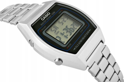 Orë dore Casio Vintage B640WD-1AVDF, digjitale, metalike, argjendtë