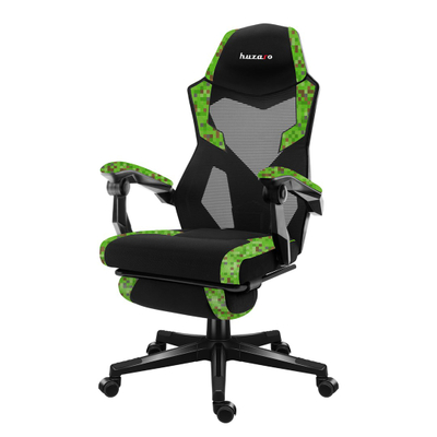 Karrige gaming Huzaro Combat 3.1 Pixel, ergonomike, mban gjer 150 kg, e zezë me jeshile