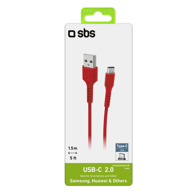 Kabllo USB Sbs Type C, USB 2.0, e kuqe