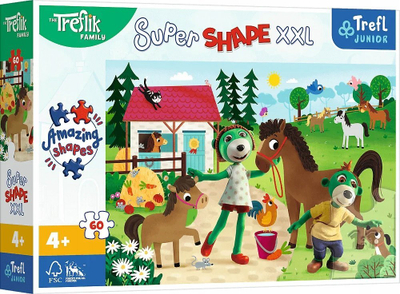 Puzzle Trefl Super Shape The Trefliks Te Ferma e Kuajve, 60 copa, XXL