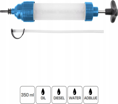 Pompe manuale për lëngje HOGERT HT8G937, 350 ml, shiringë plastike, blu e bardhë