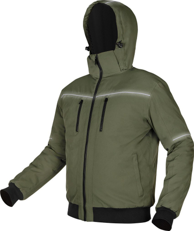 Xhaketë pune Topex OUTDOOR, e izoluar, me kapuç, e gjelbër, M