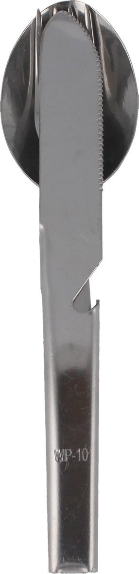 Set bestekësh Mil-Tec Tourist Three Piece, 3 pjesë, çelik inox, argjendtë