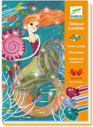 Set kreativ DJECO Mermaids, tablo me sirena, glitter, multingjyrësh