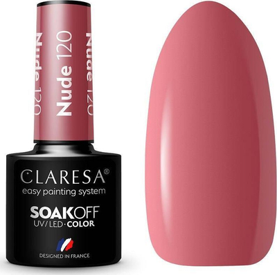 Llak hibrid për thonj Claresa Soak Off, Nude 120, 5 g
