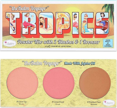 Paletë bronzer dhe blush TheBalm Voyage Tropics, trio pluhur, 8.5 g