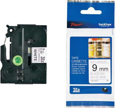 Shirit për printer Brother TZEN221, e zezë/bardhë
