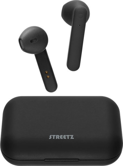 Kufje wireless STREETZ True Wireless Stereo, Bluetooth 5.0, me sensor me prekje, të zeza