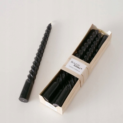 Qirinj dekorativ Boltze Twisto, konikë, 20 cm, set me 4 copë, të zinj