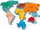 Set modelimi me plastelinë Jokomisiada World Map, me forma kontinentesh, shumëngjyrësh