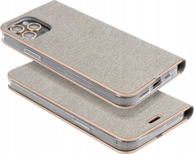 Këllëf telefoni Luna Book për Xiaomi Redmi 12C, me magnet, ngjyrë argjendtë