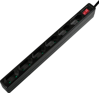 Prizë zgjatuese LogiLink LPS232B, me 6 vrima, kabllo 1.5m, e zezë