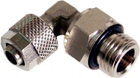 Lidhës këndor Alphacool 1/4", për tuba 10/8 mm, bronzi i nikluar, argjend