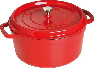 Tenxhere gize Staub Round Cocotte, 18cm, 1.7L, e kuqe